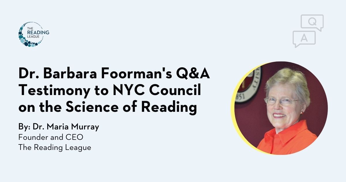 Barbara Foorman's Q&A