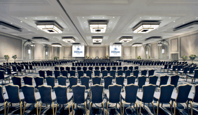 hilton chicago conference room with chairs