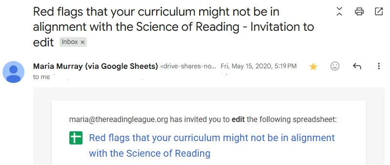 red flags CEGs email screenshot