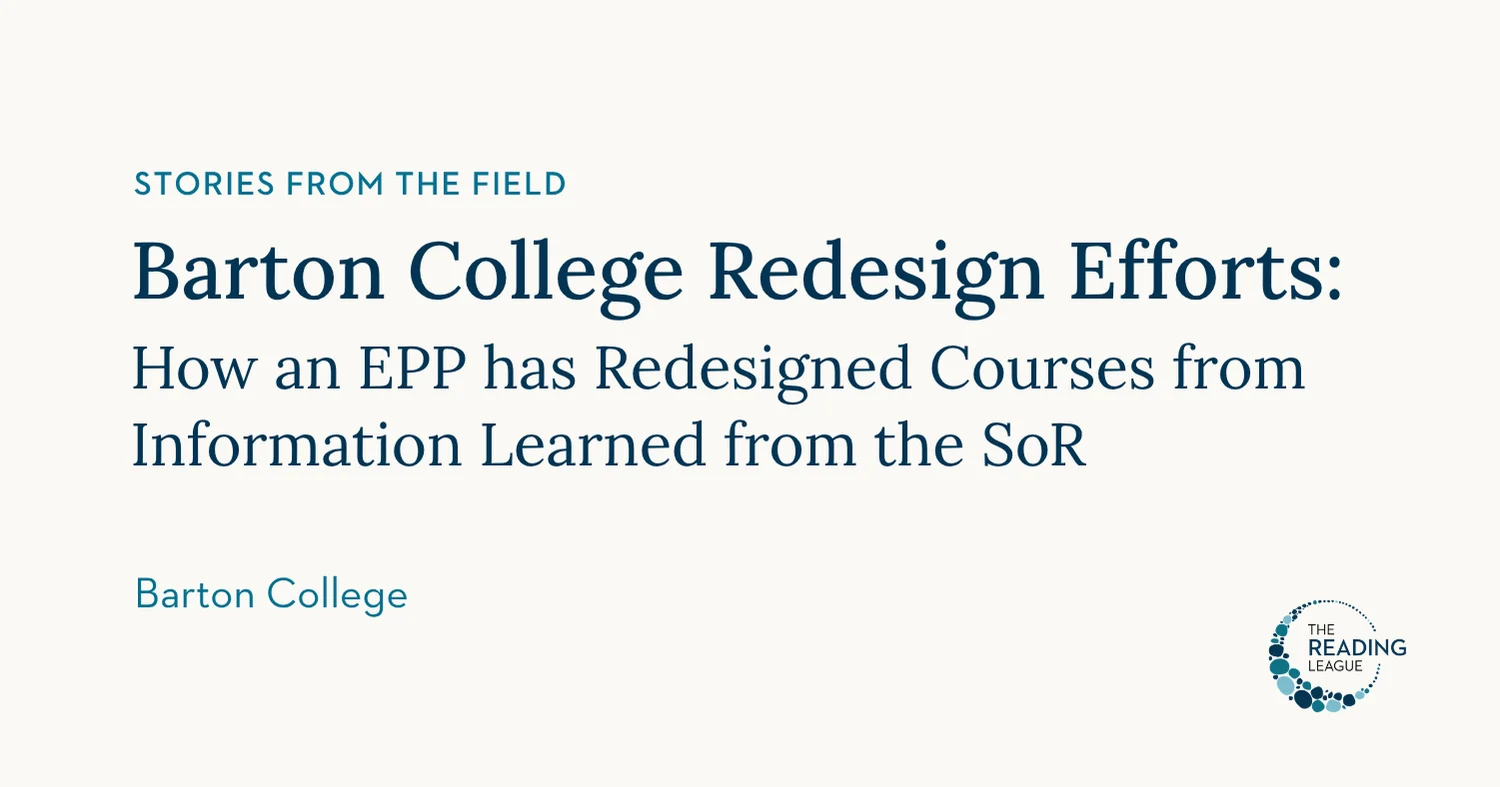 Barton College Redesign Efforts: How an EPP has Redesigned Courses from Information Learned from the SoR
