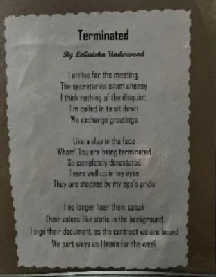 Terminated-My Career as a Teacher_1 paper written by LeQuisha Underwood titled Terminated