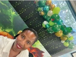 Terminated-My Career as a Teacher_8 selfie of a woman with balloons in background